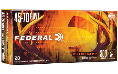 Federal Fusion, 45-70 Government, 300 Grain, Boat Tail, 20 Round Box F4570FS1
