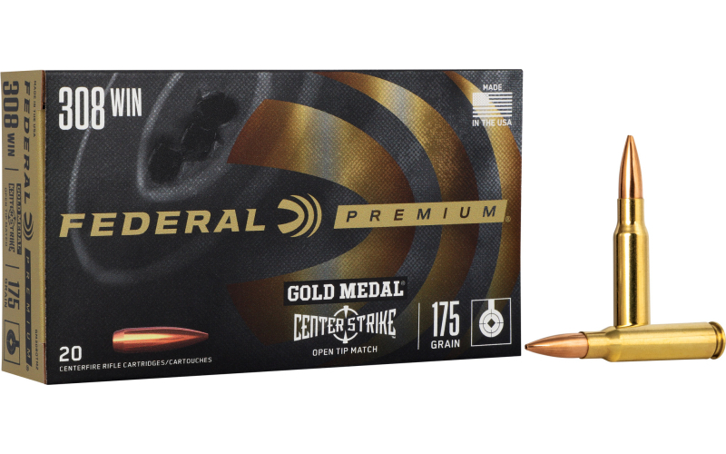 Federal Federal Premium, Gold Medal, 308 Winchester, 175 Grain, Open Tip Match, 20 Rounds GM308OTM2