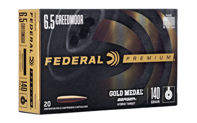 Federal Gold Medal, 6.5 Creedmoor, 140 Grain, Berger Hybrid Target, 20 Round Box GM65CRDBH2