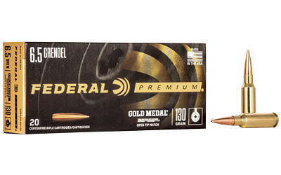 Federal Gold Medal, Berger Hybrid Boat Tail Hollow Point, 6.5 Grendel, 130 Grain, 20 Round Box GM65GDLBH130