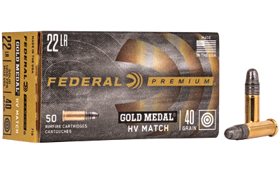 Federal Gold Medal, 22LR, 40 Grain, High Velocity, Lead Round Nose, 50 Round Box 719