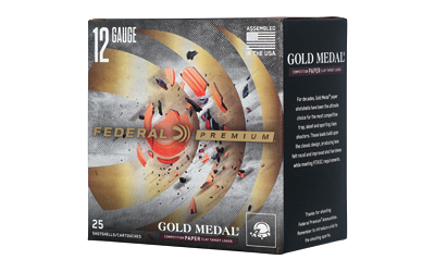 Federal Federal Premium, Gold Medal, 12 Gauge, 2.75" Chamber, #8 Shot, 1 Ounce, 25 Round Box GMT1218