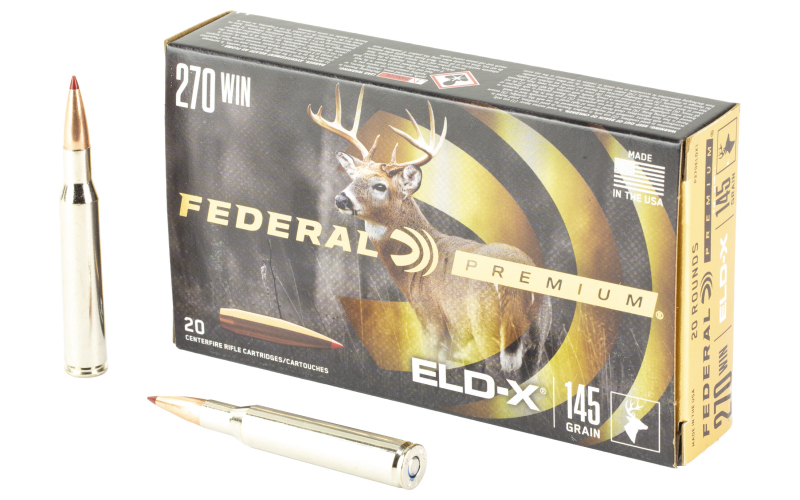 Federal Federal Premium, Extremely Low Drag eXpanding, 270 Winchester, 145 Grain, Polymer Tip, 20 Round Box P270ELDX1