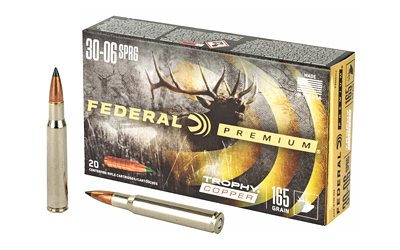 Federal Premium, 30-06, 165 Grain, Trophy Copper, Lead Free, 20 Round Box, California Certified Nonlead Ammunition P3006TC2
