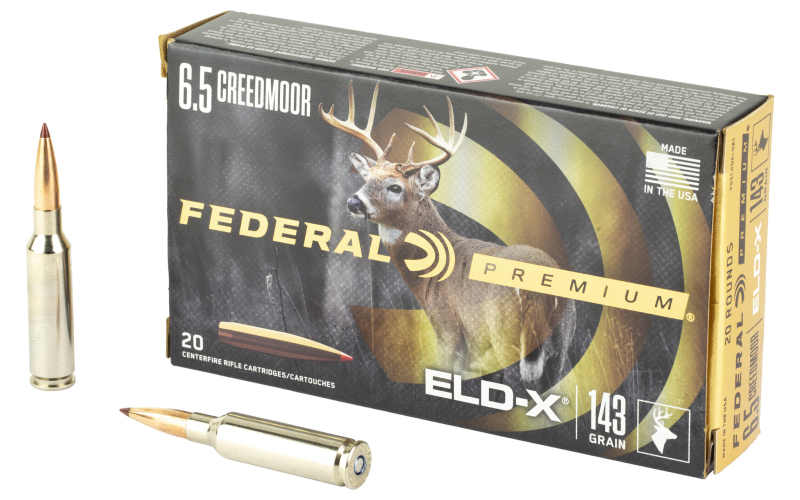 Federal Federal Premium, Extremely Low Drag eXpanding, 6.5 Creedmoor, 143 Grain, Polymer Tip, 20 Round Box P65CRDELDX1