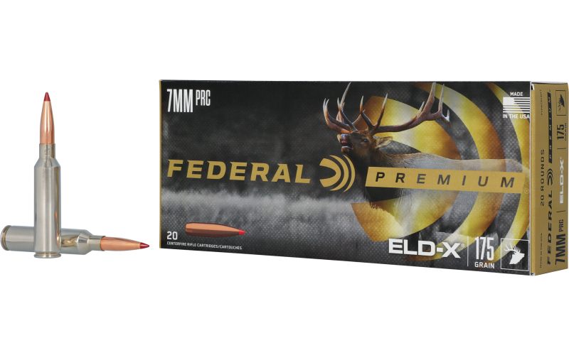 Federal Premium, Extremely Low Drag eXpanding, 7MM PRC, 175 Grains, Polymer Tip, 20 Round Box P7PRCELDX1