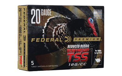 Federal Heavyweight TSS, 20 Gauge 2.75", #9 Shot, 1 1/2oz, 5 Round Box, California Certified Nonlead Ammunition PTSSX257F9