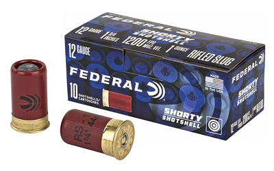 Federal Shorty Shotshell, 12 Gauge 1.75", Rifled Slug, 10Rd Box, 100Rd Case SH129 RS