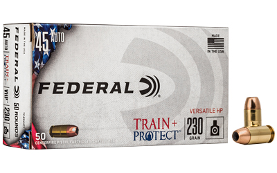 Federal Train & Protect, 45 ACP, 230 Grain, Versatile Hollow Point, 50 Round Box TP45VHP1