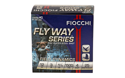 Fiocchi Ammunition Flyway Steel, 12 Gauge, 3", #4, Steel Shot, 25 Round Box 123ST4