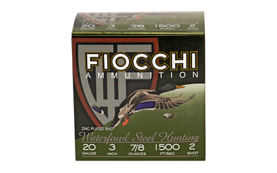 Fiocchi Ammunition Flyway Steel, Waterfowl, 20 Gauge, 3", #2, Steel Shot, 25 Round Box 203ST2