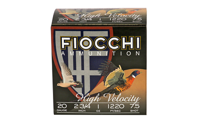 Fiocchi Ammunition Lead Hunting, 20 Gauge, 2.75", #7.5, Lead, Hi-Velocity, 25 Round Box 20HV75
