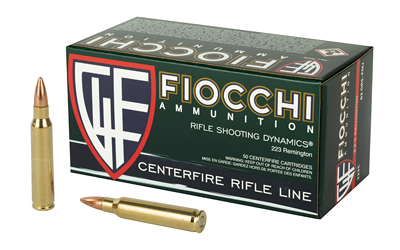 Fiocchi Ammunition Rifle, 223 Remington, 62 Grain, Full Metal Jacket Boat Tail, 50 Round Box 223C