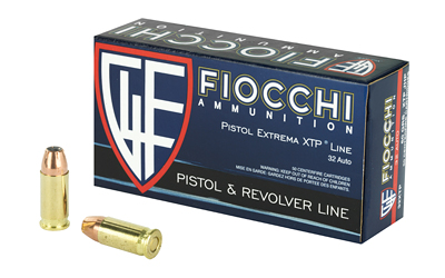 Fiocchi Ammunition Centerfire Pistol, 32 ACP, 60 Grain, XTP, 50 Round Box 32XTP