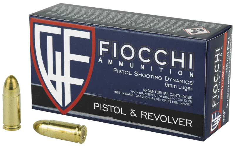 Fiocchi Ammunition Fiocchi Centerfire Pistol, 9MM, 147Gr, Full Metal Jacket, 50 Round Box 9APD