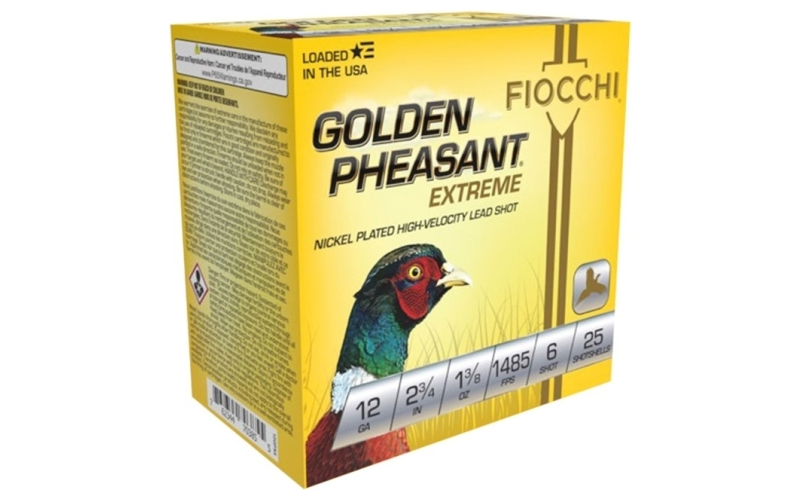 Fiocchi Ammunition 12 gauge 2-3/4'' 1-3/8 oz #6 nickel plated shot 25/box