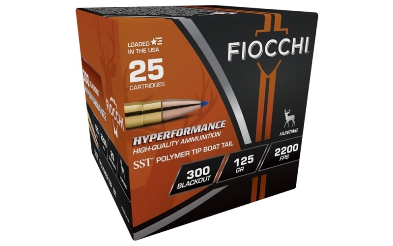 Fiocchi Ammunition 300 aac blackout 125gr hornady super shock tip 25/box