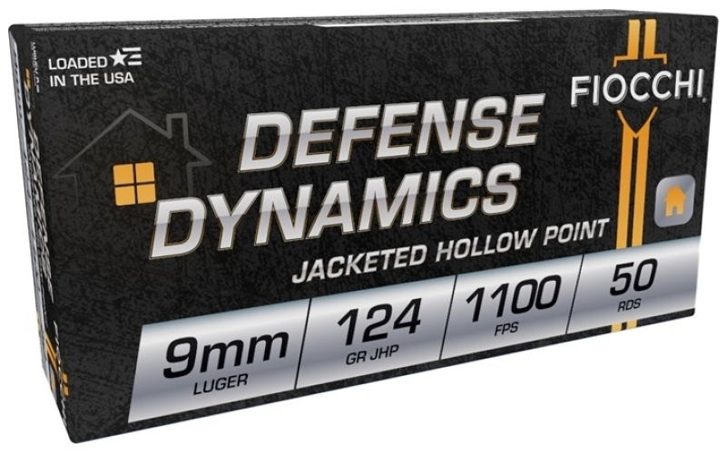 Fiocchi Ammunition 9mm luger 115gr jacketed hollow point 50/box