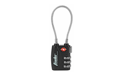 Firearm Safety Devices Corporation Lock, Black, TSA Lock w/Steel Cable TSA380RCB