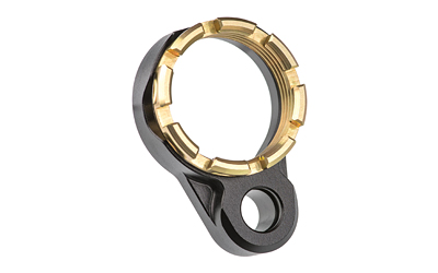 Fortis Manufacturing, Inc. Lightweight Enhanced AR15 End Plate, K1 System (Tapered) Castle Nut, Gold Finish LE-BLK-K1-GOLD
