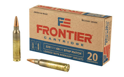 Frontier Cartridge Lake City, 223 Rem, 68 Grain, Boat Tail Hollow Point Match, 20 Round Box FR160