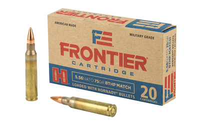 Frontier Cartridge Lake City, 556 NATO, 75 Grain, Boat Tail Hollow Point Match, 20 Round Box FR320