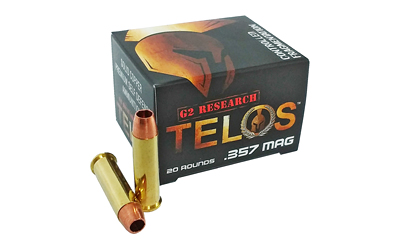 G2 Research Telos, 357 Magnum, 105 Grain, Lead Free Copper, 20 Round Box, California Certified Nonlead Ammunition G00626