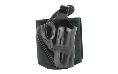 Galco Gunleather Ankle Glove Ankle Holster, Fits J Frame with 2" Barrel, Right Hand, Black Leather AG160B