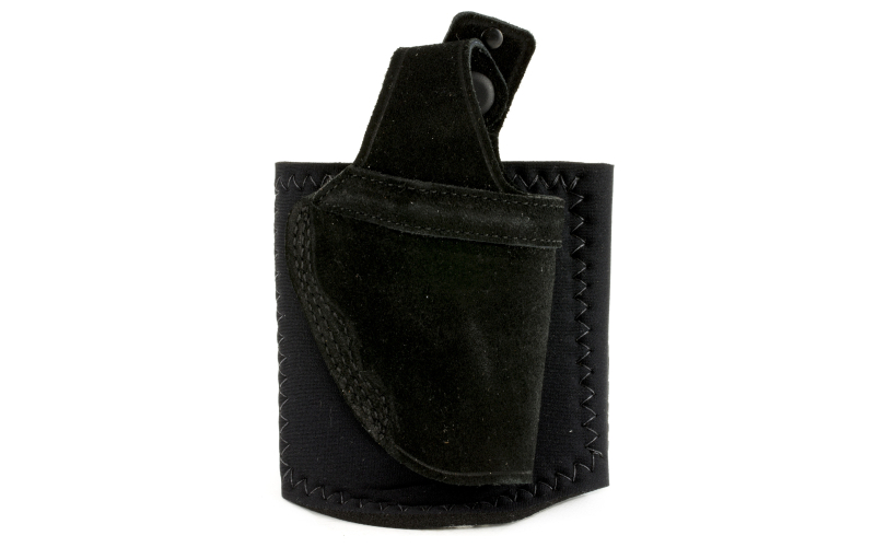 Galco Ankle Lite Ankle Holster, Fits Ruger LCR, Right Hand, Black Leather AL300B