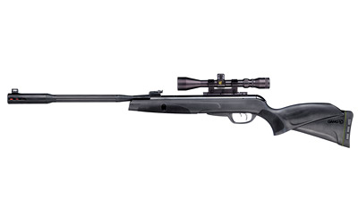 Gamo USA Whisper Fusion Mach 1, .22 Pellet, Black Finish, Synthetic Stock, Dual Noise Dampening Technology, Fluted Polymer Jacketed Rifled Steel Barrel, Inert Gas Technology, 3-9x40 Scope, Single Shot, 1020 Feet Per Second 611006325554