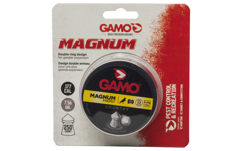 Gamo USA Gamo Magnum, Spire Point Double Ring, .177 Pellet, Pointed Nose, Tin, 250 Count 6320224BT54