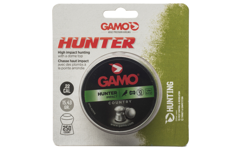 Gamo USA Gamo Hunter, Pellets, .22 Pellet, Round Nose, Tin, 250 Count 6320525BL54