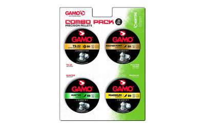Gamo USA Combo Pack, Precision Pellets, .22 Pellets (TS-22, Master Point, Hunter, Magnum), Blister Card, 950/Pack 63209295554