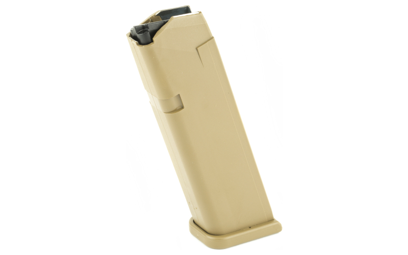 Glock OEM Magazine, 9MM, 17 Rounds, Fits All Generations of Glock 17/19X/34, Cardboard Style Packaging, Coyote Brown 47487