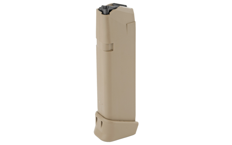 Glock OEM Magazine, 9MM, 19 Rounds, Fits All Generations of G17/19X/34, Cardboard Style Packaging, Coyote Brown 47488