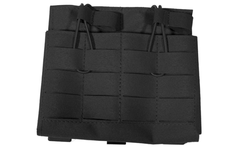 Grey Ghost Gear Double 7.62 Mag Pouch, Fits 7.62NATO/308WIN AR Magazines, Laminate Nylon, Includes a Bungee Retention Strap to Allow for Silent Removal of your Magazine, Attaches to any MOLLE/PALS Style Webbing, Black 1051-2