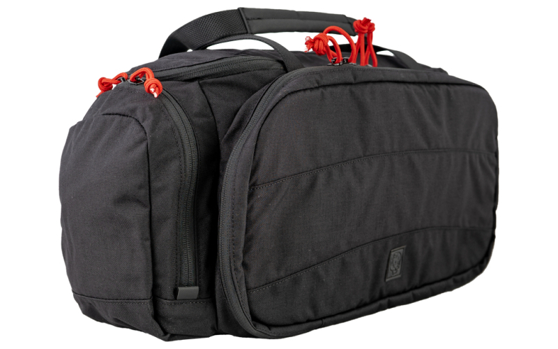 Grey Ghost Gear Range Bag, Black with Red Zipper Pulls, 500D Cordura Nylon, 9"x20"x7", 1,260 Total Cubic Inches 60200-2