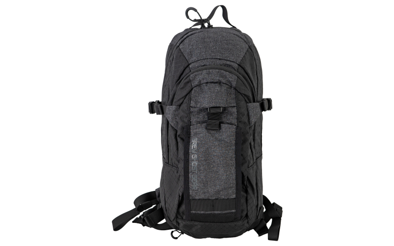 Grey Ghost Gear TQ Hydration Pack, Backpack, Nylon Construction, Matte Finish, Black and Heather Black, Included 3Liter Bladder GTG5987-2D-2H