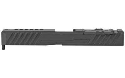 Grey Ghost Precision Stripped Slide, For Glock 17 Gen 3, Dual Optic Cutout Compatible With Leupold DeltaPoint Pro or Trijicon RMR With Supplied Shim Plate (Correct Length Screws Included), Comes With A Custom G10 Cover Plate And Proper Screws For Use Without Optic Installed, Version 3 Slide Pattern, Black Nitride Finish GGP-17-3-OC-V3
