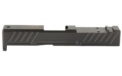 Grey Ghost Precision Stripped Slide, For Glock 43/43X, Version 1 Slide Pattern, Optic Cutout Compatible with Shield RMS-C with Correct Length Screws Included, No Mounting Plate Needed, Cover Plate Included, Grey DLC (Diamond-Like Coating) GGP-SPG43-V1-GRY