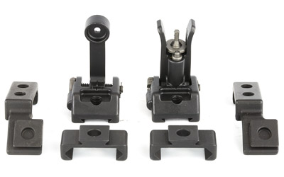 Griffin Armament M2 Sight Deploy Kit, Front/Rear Folding Sights, Fits Picatinny Rails, Matte Black Finish, Includes 12 O'Clock & 45 Degree Bases GAM2DK