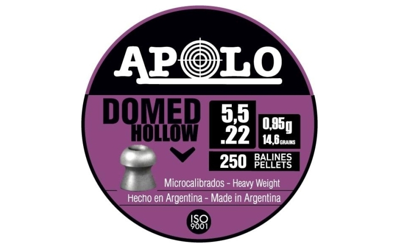 Apolo domed hollow 14.6gr 5.5mm .22 caliber 250rd