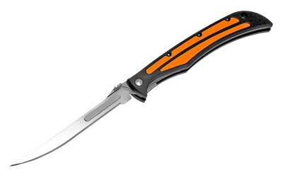 Havalon Baracuta Edge, Folding Knife, Liner Lock, 5" Stainless Steel Blade, Black Polymer Handle with Orange Rubber Grip Inserts, OAL 11", Includes 5 Additional Blades and Nylon Holster XTC-127EDGE