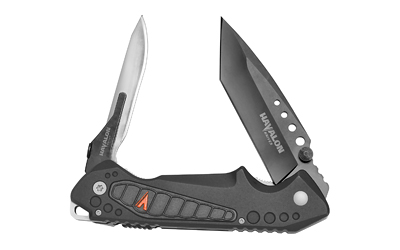 Havalon EXP, Dual Folding Knife, 3 1/16" AUS-8 Stainless Tanto Blade with Black Ti Finish and Piranta 60A Blade, Fiberglass Handle with Nylon Scales and Rubber Grips, Includes 12 Blades and Havalon Zipper Holster XTC-EXP