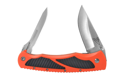 Havalon Titan, Dual Folding Knife, Liner Lock, AUS-8 Stainless Steel Straight Back Blade and Piranta 60A Blade, Blaze Orange Polymer Handle with Black Grip Inlays, Includes 6-60A and 6-70A Blades and Holster XTC-TZBO