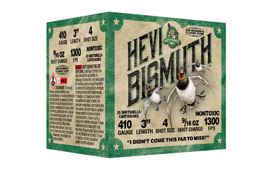 HEVI-Shot HEVI-SHOT, HEVI-BISMUTH, 410 Gauge 3", #4, 9/16 oz, Bismuth Shot, 25 Round Box HS19004