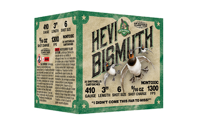 HEVI-Shot HEVI-SHOT, HEVI-BISMUTH, 410 Gauge 3", #6, 9/16 oz, Bismuth Shot, 25 Round Box HS19006