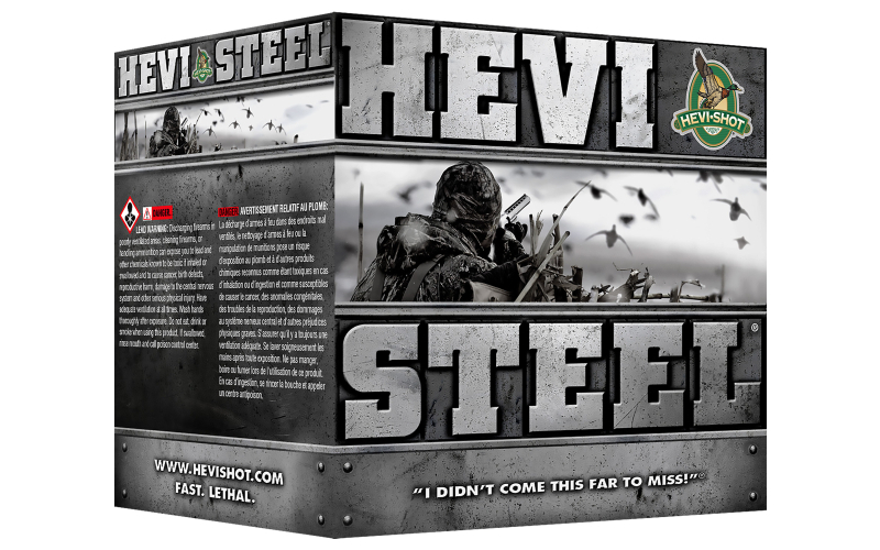 HEVI-Shot HEVI-Shot, HEVI-Steel, 12 Gauge 3", Max Dram, 1 1/4 oz, #4 Shot Size, 25Rd Box HS60004