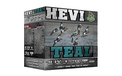 HEVI-Shot HEVI-SHOT, HEVI-TEAL, 12 Gauge 2.75", #6, 1 1/8 oz, Bismuth, 25 Round Box HS61226