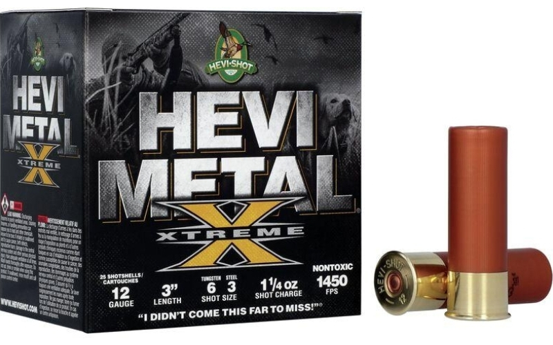 Hevi-shot hevi metal xtreme - 12ga 3in 1.25oz (#6 tungsten & #3 steel) 25rd